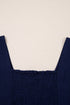 Casual V Neck Button Front Flutter Sleeve Empire Waist Midi Dress